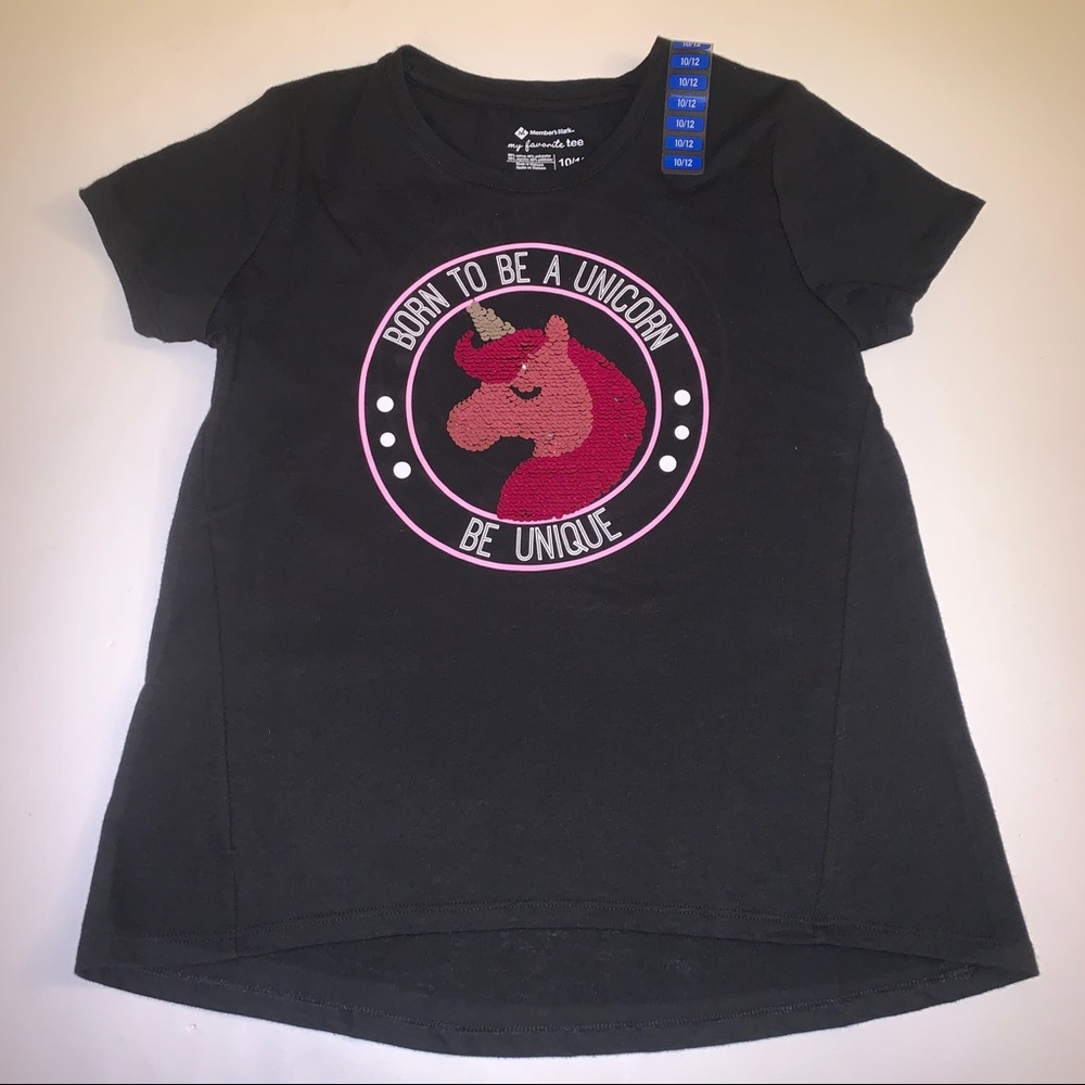 My Favorite Tee Unicorn Flip Sequins Tee Sz: 10/12